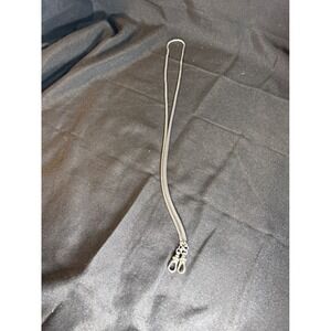 Silver Tone Snake Chain Necklace Lobster Clasp Lanyard‎ Holder Strap